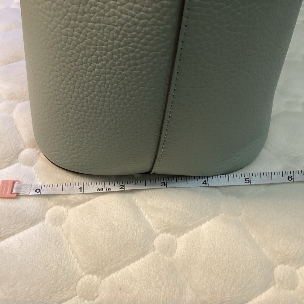 Kate Spade NWT sea foam green pebbled leather tote with bow tie tassel on front - Picture 15 of 15